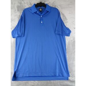 FootJoy FJ Micro Dot Golf Polo Blue Performance Shirt Mens Medium‎